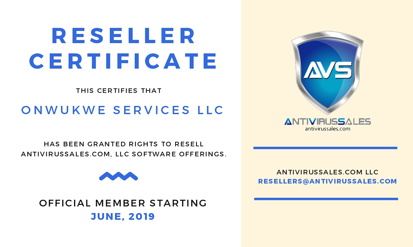 AVS Reseller Certificate - Revised